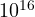 10^{16}