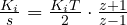 \frac{K_i}{s} = \frac{K_iT}{2}\cdot\frac{z + 1}{z - 1}