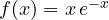 Rendered by QuickLaTeX.com f(x) = x\,e^{-x}