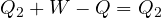Q_2 + W - Q = Q_2