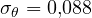 \sigma_\theta = 0{,}088&deg;