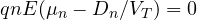 qn E(\mu_n - D_n/V_T) = 0