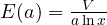 E(a) = \frac{V}{a\ln x}