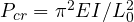 P_{cr} = \pi^2EI/L_0^2