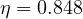 \eta = 0.848