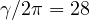 \gamma/2\pi = 28