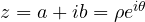 z = a + ib = \rho e^{i\theta}
