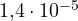 1{,}4\cdot 10^{-5}