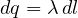 dq = \lambda\,dl