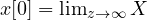 x[0] = \lim_{z\to\infty}X
