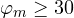 \varphi_m \ge 30&deg;