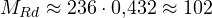 M_{Rd} \approx 236\cdot 0{,}432 \approx 102