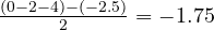 \frac{(0 - 2 - 4) - (-2.5)}{2} = -1.75