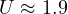 U \approx 1.9