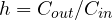 h = C_{out}/C_{in}