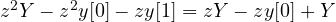 z^2Y - z^2y[0] - zy[1] = zY - zy[0] + Y
