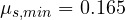 \mu_{s,min} = 0.165