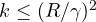 k \le (R/\gamma)^2