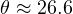 \theta \approx 26.6&deg;