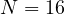 N = 16