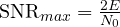 \mathrm{SNR}_{max} = \frac{2E}{N_0}