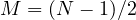 M = (N-1)/2