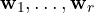 \mathbf w_1, \dots, \mathbf w_r