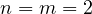 n = m = 2