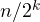 n/2^k
