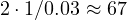 2\cdot 1/0.03 \approx 67