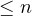 \le n