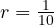 r = \frac{1}{10}