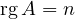 \operatorname{rg}A = n