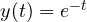 y(t) = e^{-t}