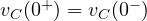 v_C(0^+) = v_C(0^-)
