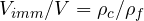 V_{imm}/V = \rho_c/\rho_f