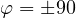 \varphi = \pm 90&deg;