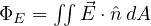 \Phi_E = \iint\vec E\cdot\hat n\,dA