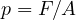 p = F/A
