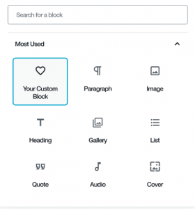 custom block with Wordpress